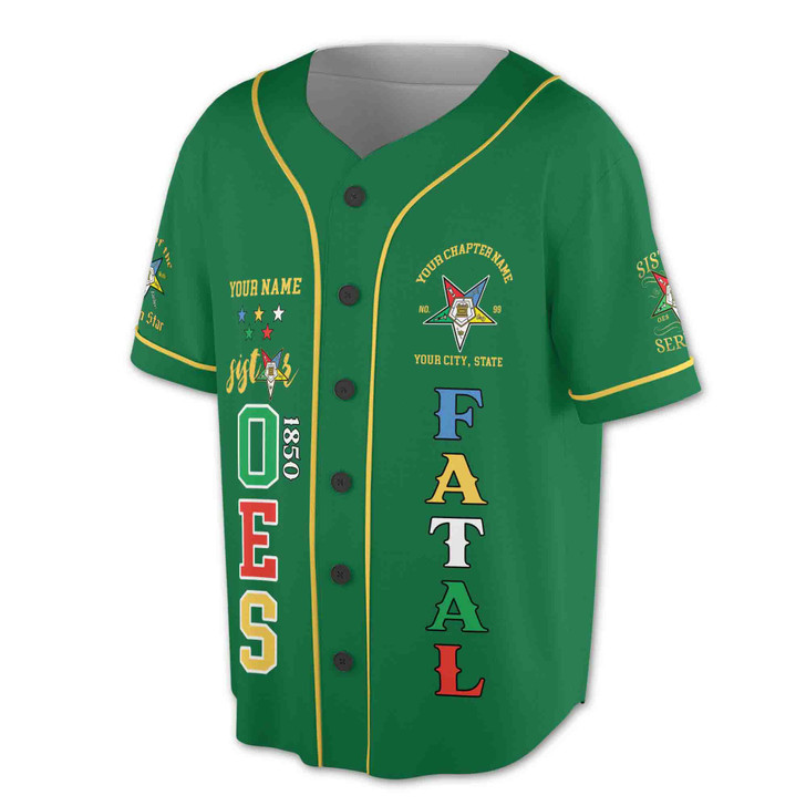 Custom 1850 OES Order Of The Eastern Star Baseball Jersey S-5XL