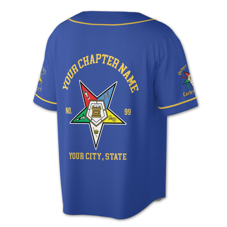 Custom 1850 OES Order Of The Eastern Star Baseball Jersey S-5XL