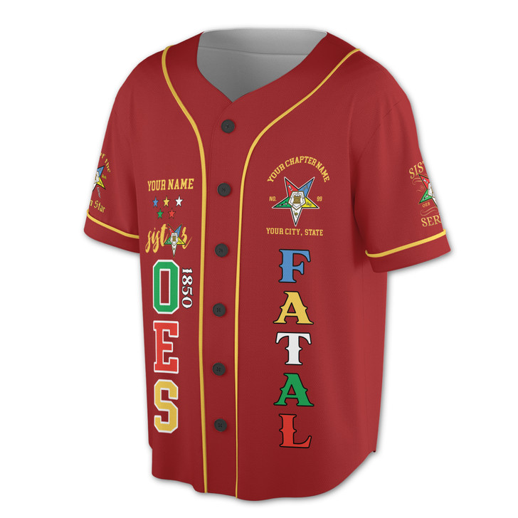 Custom 1850 OES Order Of The Eastern Star Baseball Jersey S-5XL