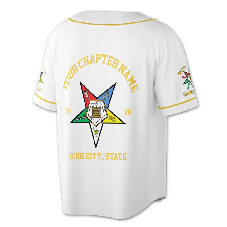 Custom 1850 OES Order Of The Eastern Star Baseball Jersey S-5XL