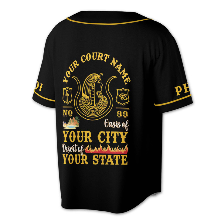 Custom Court Jersey, Personalized City State Name Black Gold Baseball Jersey S-5XL