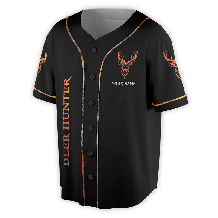 Custom Hunting Baseball Jersey, Deer Hunter Dad Gift Custom Name Baseball Jersey S-5XL