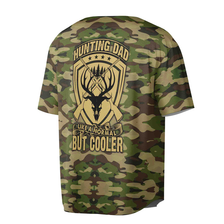 Custom Hunting Dad Baseball Jersey, Camo Deer Hunter Gift Custom Name Number Baseball Jersey S-5XL