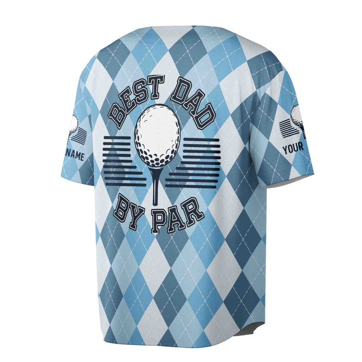 Custom Best Dad By Par Baseball Jersey, Personalized Name Number Golf Gift Baseball Jersey S-5XL