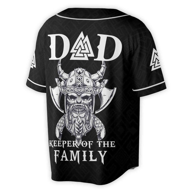Custom Viking Dad Baseball Jersey, Personalized Name Norse Father Gift Baseball Jersey S-5XL