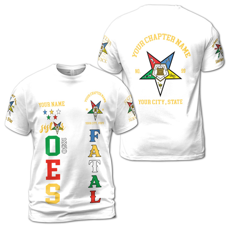Custom 1850 OES Order Of The Eastern Star Unisex 3D T-shirt S-5XL