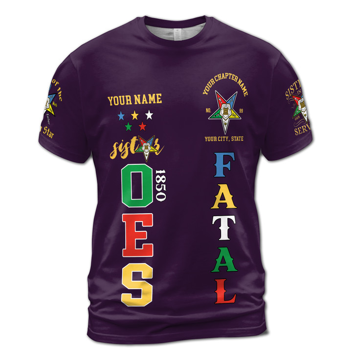 Custom 1850 OES Order Of The Eastern Star Unisex 3D T-shirt S-5XL