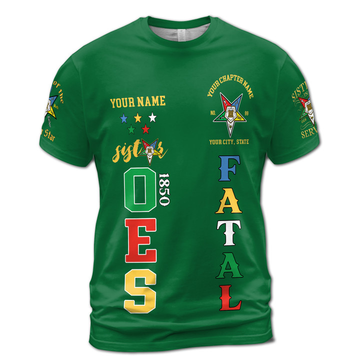 Custom 1850 OES Order Of The Eastern Star Unisex 3D T-shirt S-5XL