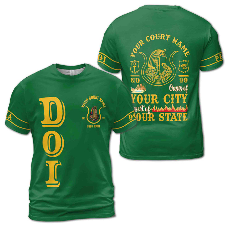 Personalized Court Name City State Anubis Egyptian Style Black Gold 3D T-Shirt S-5XL