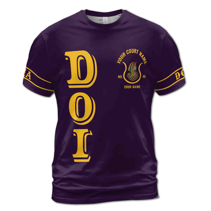 Personalized Court Name City State Anubis Egyptian Style Black Gold 3D T-Shirt S-5XL