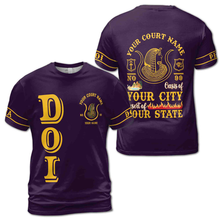 Personalized Court Name City State Anubis Egyptian Style Black Gold 3D T-Shirt S-5XL