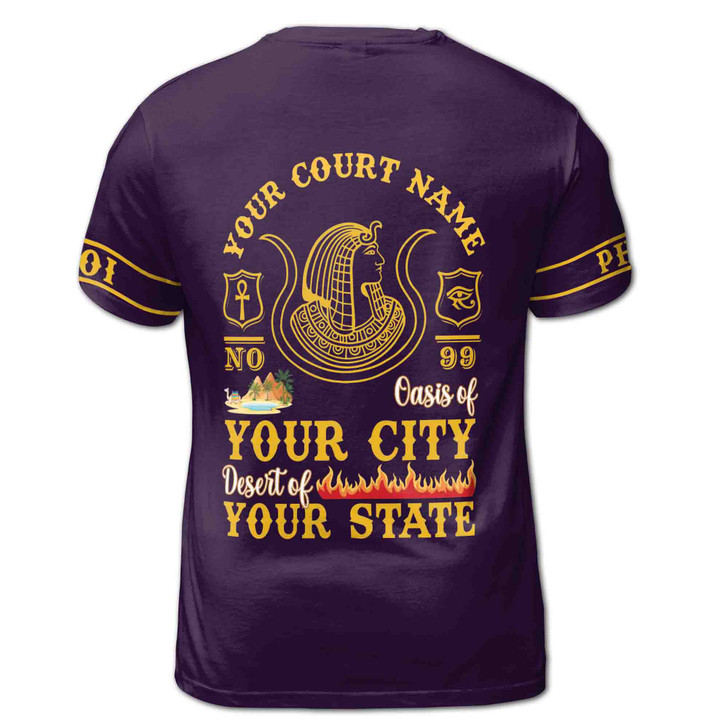 Personalized Court Name City State Anubis Egyptian Style Black Gold 3D T-Shirt S-5XL