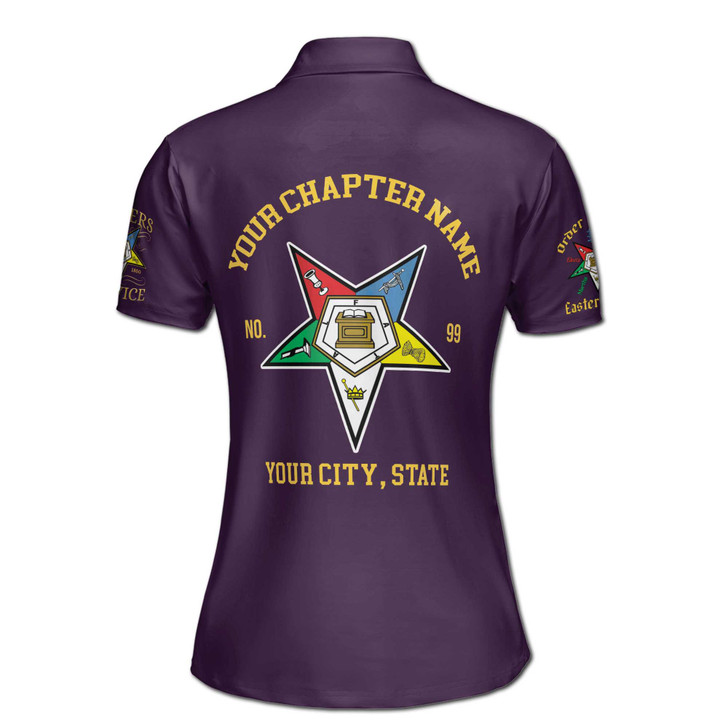 Custom 1850 OES Order Of The Eastern Star Women's Polo Shirt S-5XL