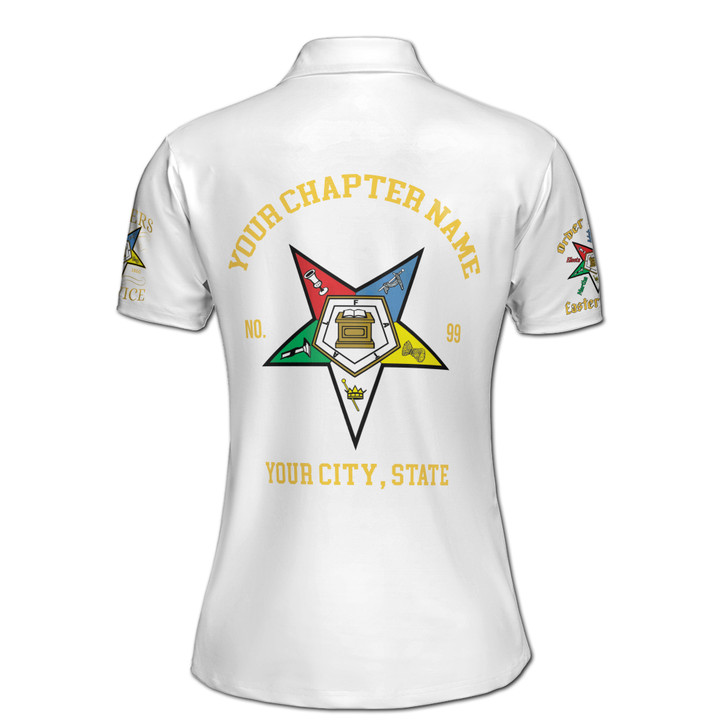 Custom 1850 OES Order Of The Eastern Star Women's Polo Shirt S-5XL
