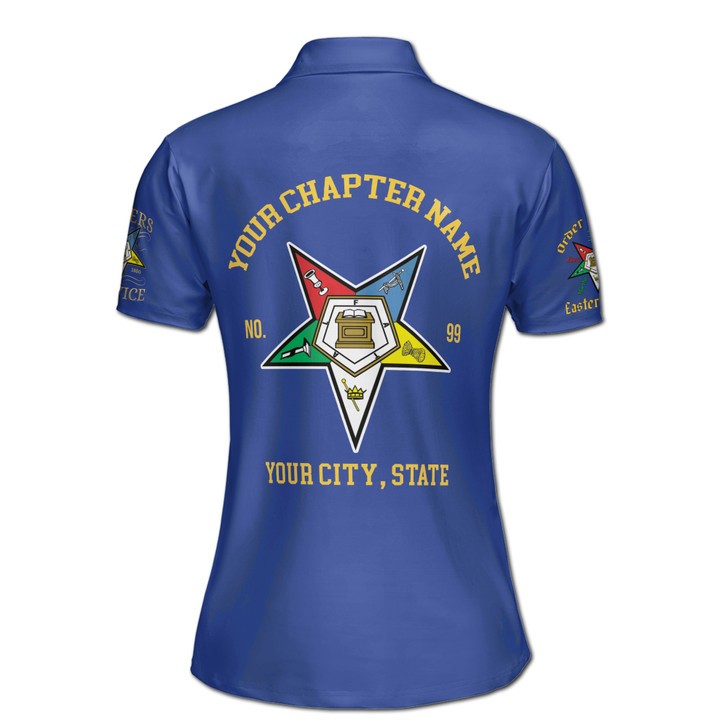 Custom 1850 OES Order Of The Eastern Star Women's Polo Shirt S-5XL