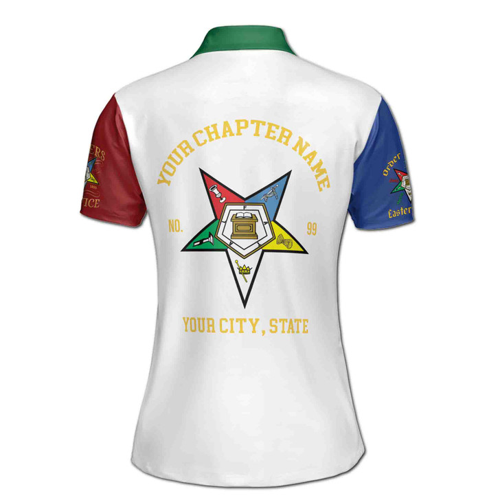Customize Name OES Sistar Order Of The Eastern Star Women's Polo Shirt S-5XL