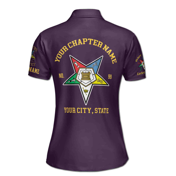 Customized Multi-color OES 1850 Order Of Eastern Star Women's Polo Shirt S-5XL