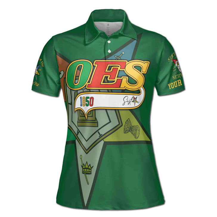 Customized Multi-color OES 1850 Order Of Eastern Star Women's Polo Shirt S-5XL