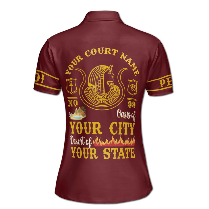 Custom Egyptian Pharaoh Polo, Personalized Court Name Shirt Green Gold Women's Polo Shirt S-5XL