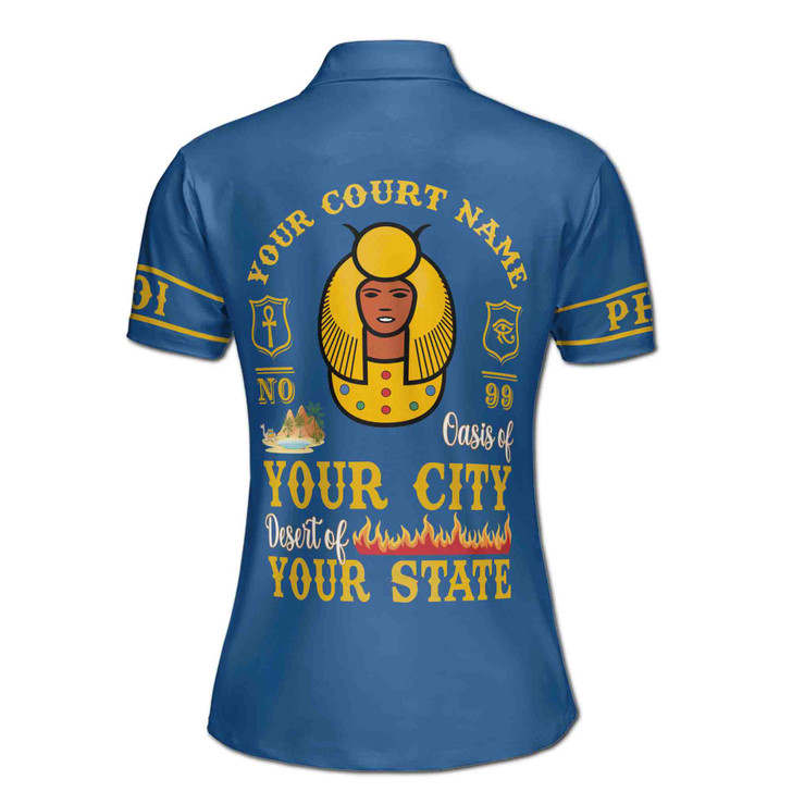 Custom Egyptian Pharaoh Polo, Personalized Court Name Shirt White Gold Women's Polo Shirt S-5XL