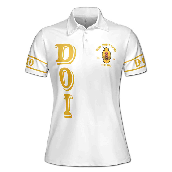 Custom Egyptian Pharaoh Polo, Personalized Court Name Shirt White Gold Women's Polo Shirt S-5XL