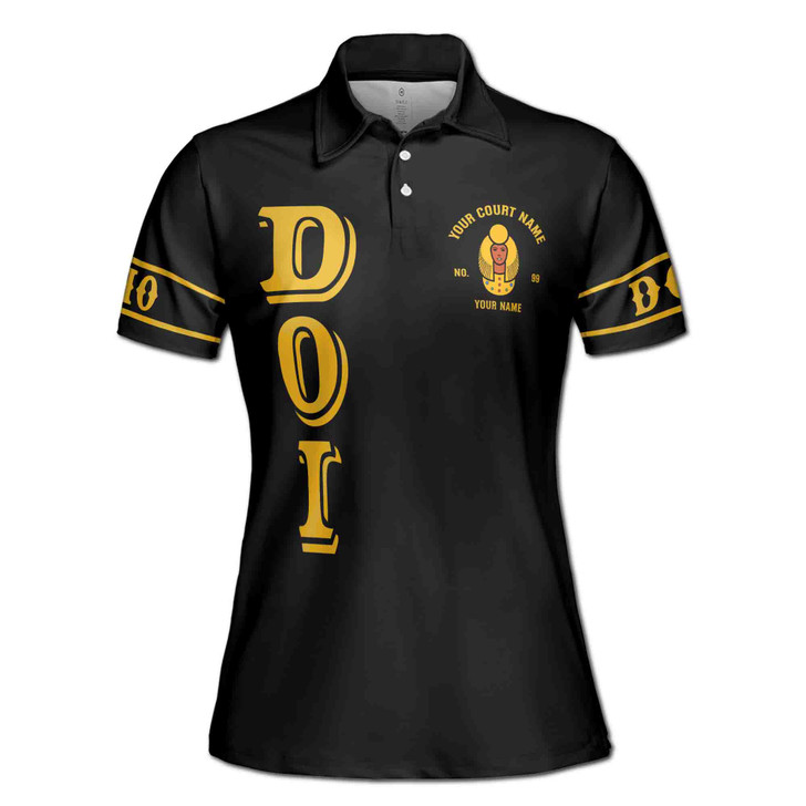 Custom Egyptian Pharaoh Polo, Personalized Court Name Shirt White Gold Women's Polo Shirt S-5XL