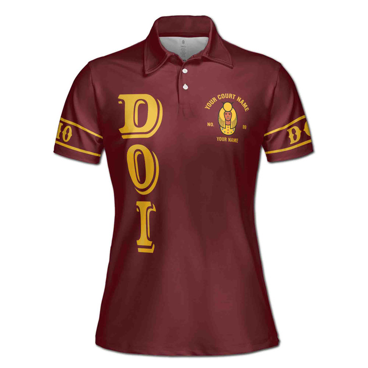 Custom Egyptian Pharaoh Polo, Personalized Court Name Shirt White Gold Women's Polo Shirt S-5XL