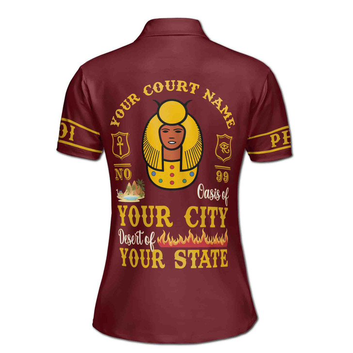 Custom Egyptian Pharaoh Polo, Personalized Court Name Shirt White Gold Women's Polo Shirt S-5XL