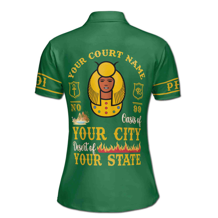 Custom Egyptian Pharaoh Polo, Personalized Court Name Shirt White Gold Women's Polo Shirt S-5XL