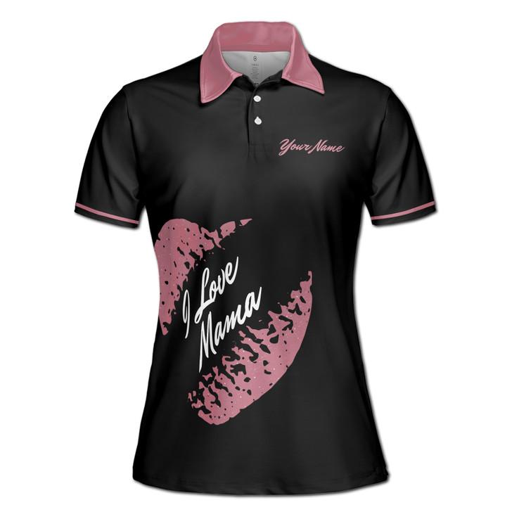Custom Name Happy Mothers Day Polo, I Love Mama Gift Women's Polo Shirt S-5XL