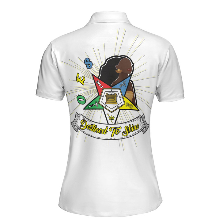 Custom OES Destined To Shine Eastern Star Women's Polo Shirt S-5XL