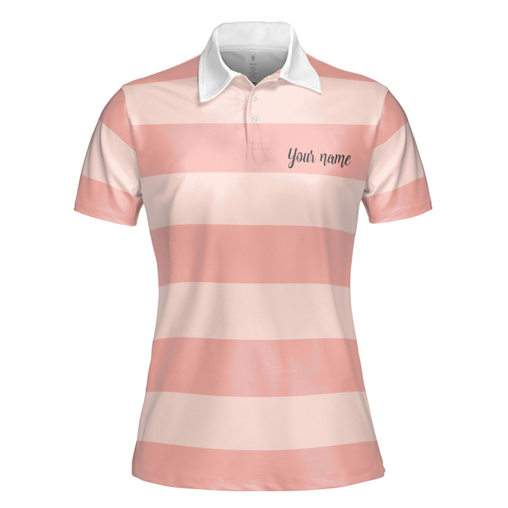 Custom Name Nail Tech Tarot Card Polo, Pink Stripe Manicurist Gift, Women's Polo Shirt S-5XL