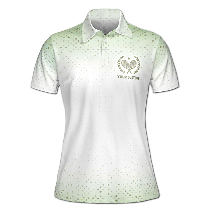 "We're More Than Just Tennis Friends" Funny Polo Shirt, Custom Name, Gradient Diamond Print Women's Polo Shirt S-5XL