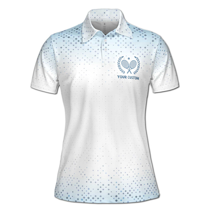 "We're More Than Just Tennis Friends" Funny Polo Shirt, Custom Name, Gradient Diamond Print Women's Polo Shirt S-5XL
