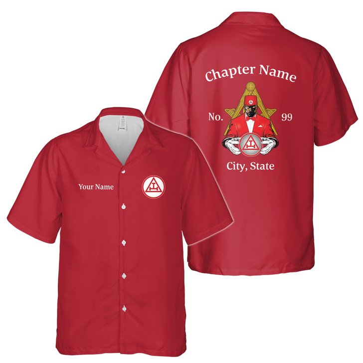 Customized Royal Arch Mason Symbol In Hand Hawaiian Shirt S-5XL
