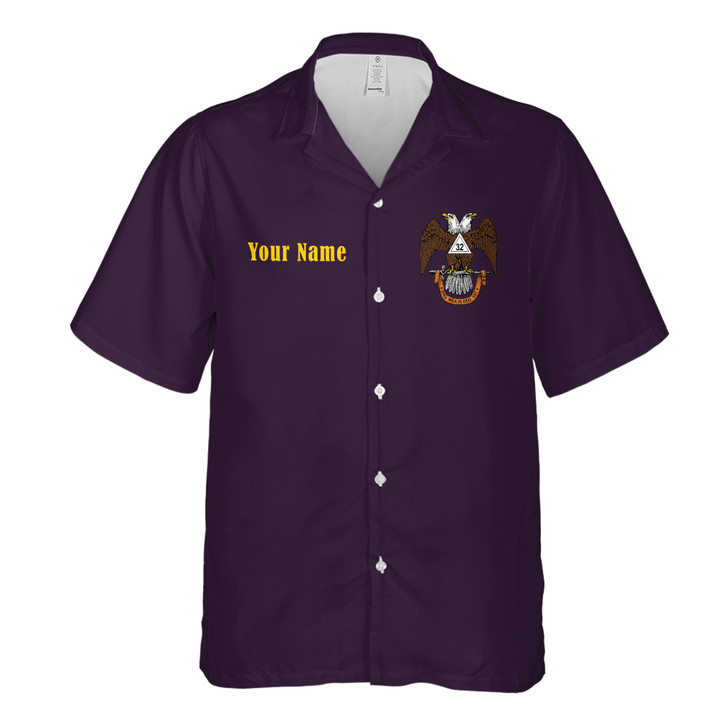 Customized Rite of Scottish 32 Wings Down Hawaiian Shirt S-5XL
