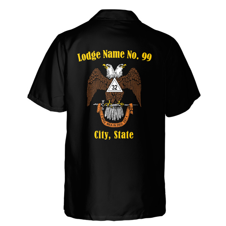 Customized Rite of Scottish 32 Wings Down Hawaiian Shirt S-5XL