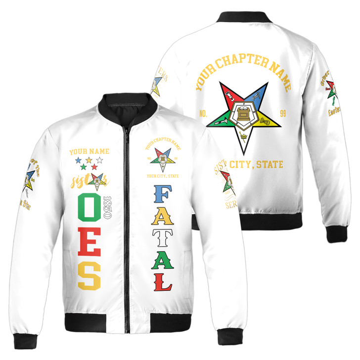 Custom 1850 OES Order Of The Eastern Star Bomber Jacket S-5XL