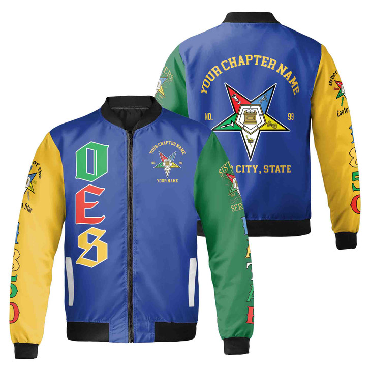Customizd Name Chapter Name OES Sistar Order Of The Eastern Star Unisex Bomber Jacket S-5XL