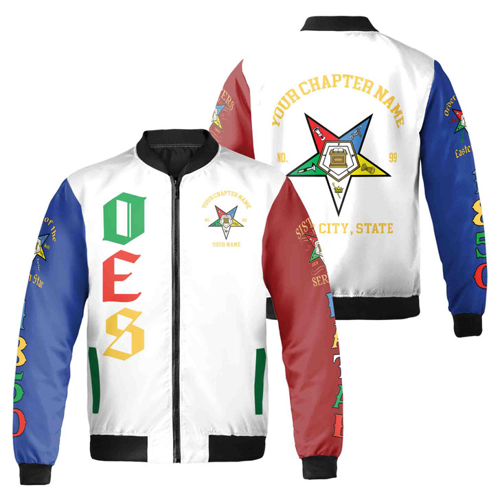 Customizd Name Chapter Name OES Sistar Order Of The Eastern Star Unisex Bomber Jacket S-5XL