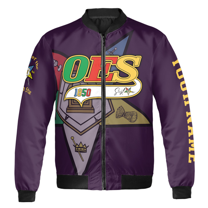 Personalized Multi-color Order of the Eastern Star OES Bomber Jacket S-5XL