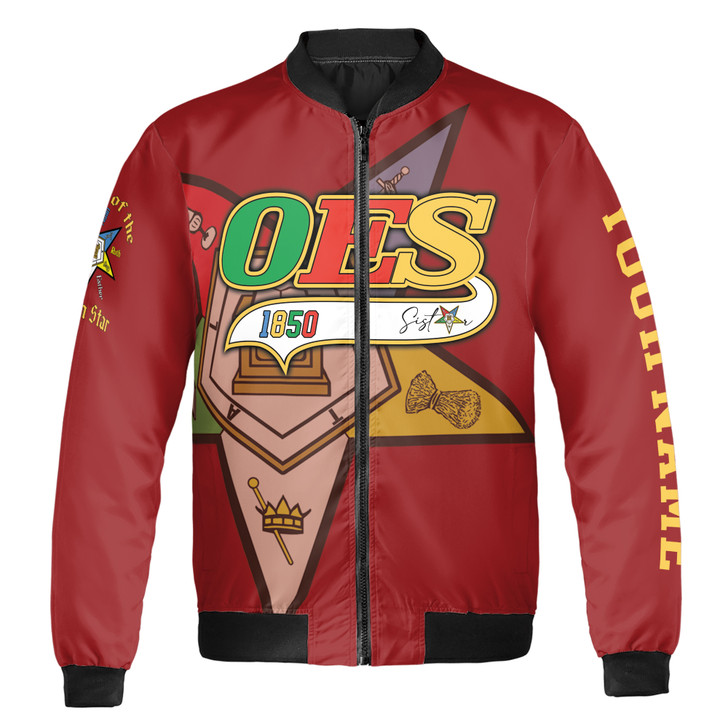 Personalized Multi-color Order of the Eastern Star OES Bomber Jacket S-5XL