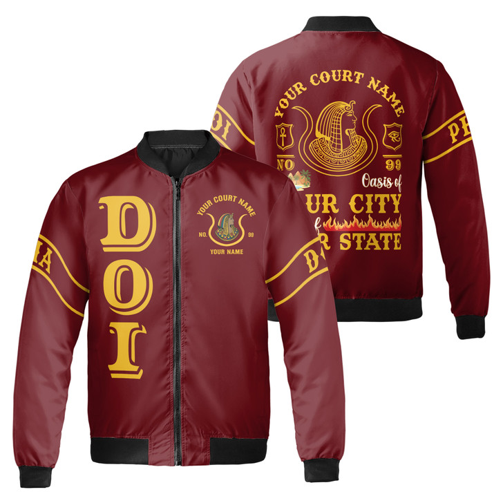 Custom DOI Zip , Anubis Egyptian Style, Personalized Court Name City State, Bomber Jacket S-5XL