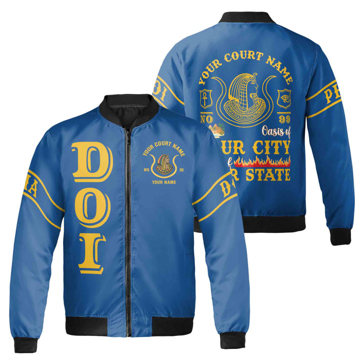 Imperial Court Anubis Egyptian Style Personalized Bomber Jacket, Custom Court Name City State S-5XL