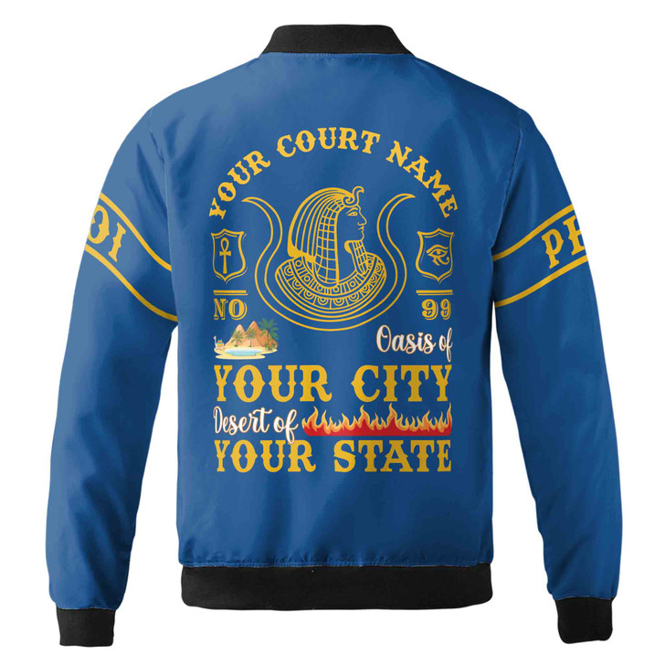 Custom DOI Zip , Anubis Egyptian Style, Personalized Court Name City State, Bomber Jacket S-5XL