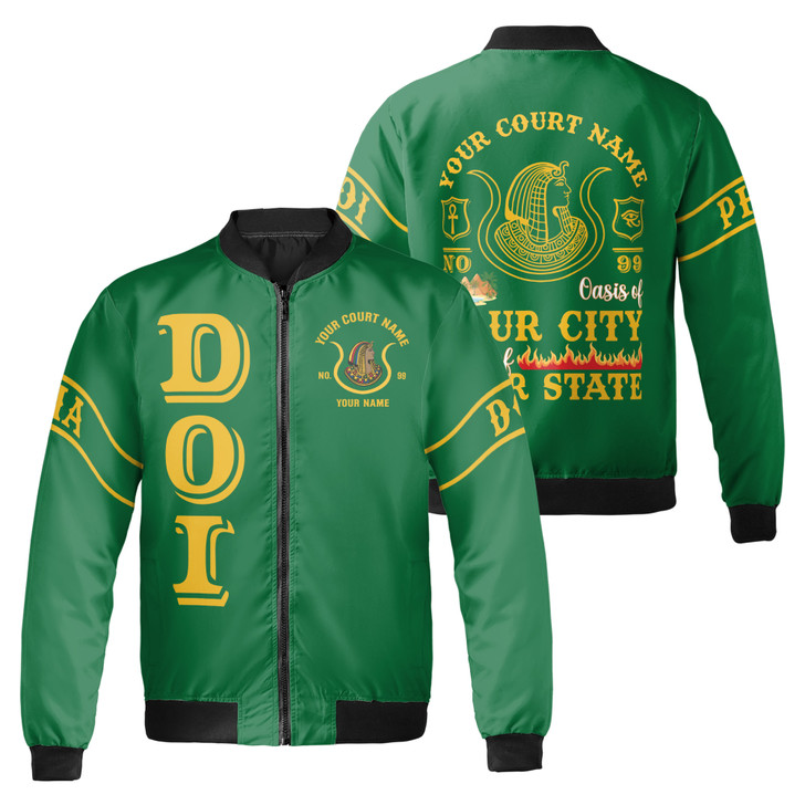 Imperial Court Anubis Egyptian Style Personalized Bomber Jacket, Custom Court Name City State S-5XL