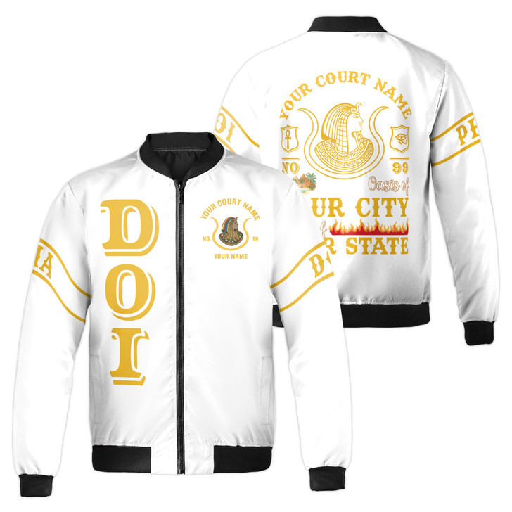 Imperial Court Anubis Egyptian Style Personalized Bomber Jacket, Custom Court Name City State S-5XL