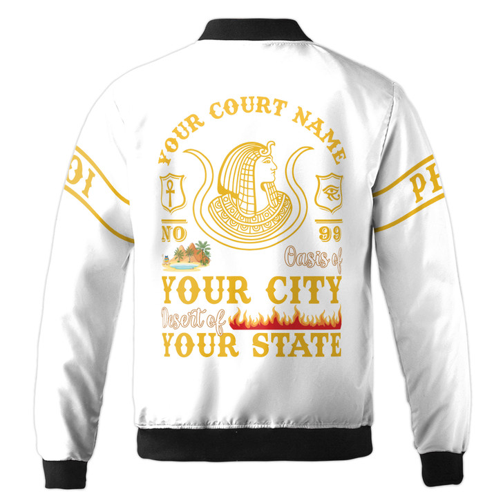 Imperial Court Anubis Egyptian Style Personalized Bomber Jacket, Custom Court Name City State S-5XL