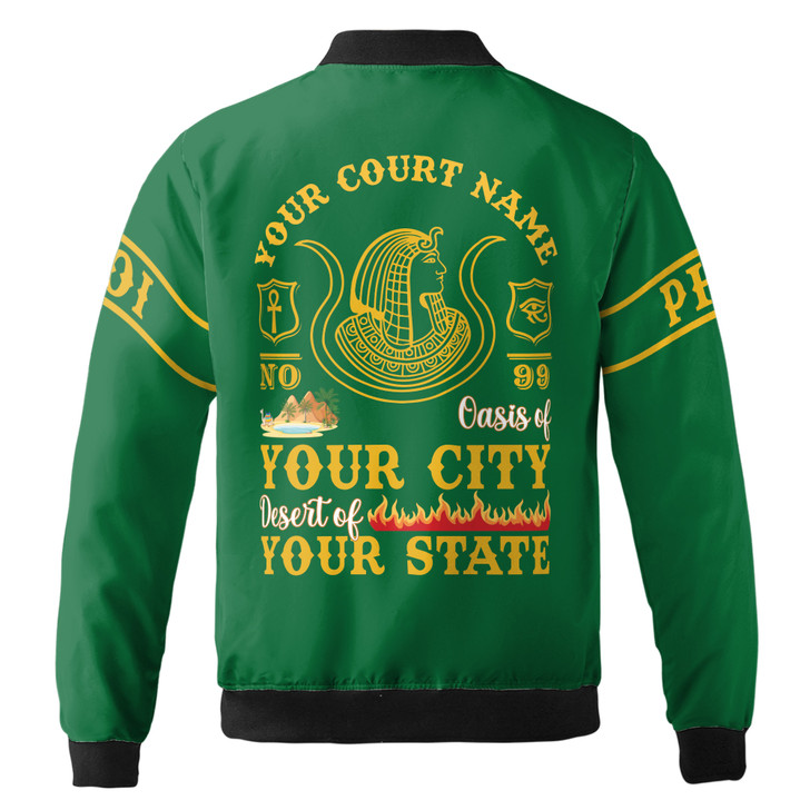 Imperial Court Anubis Egyptian Style Personalized Bomber Jacket, Custom Court Name City State S-5XL