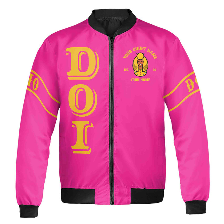 Imperial Court Anubis Egyptian Style Personalized Zip Bomber Jacket, Custom Court Name City State S-5XL